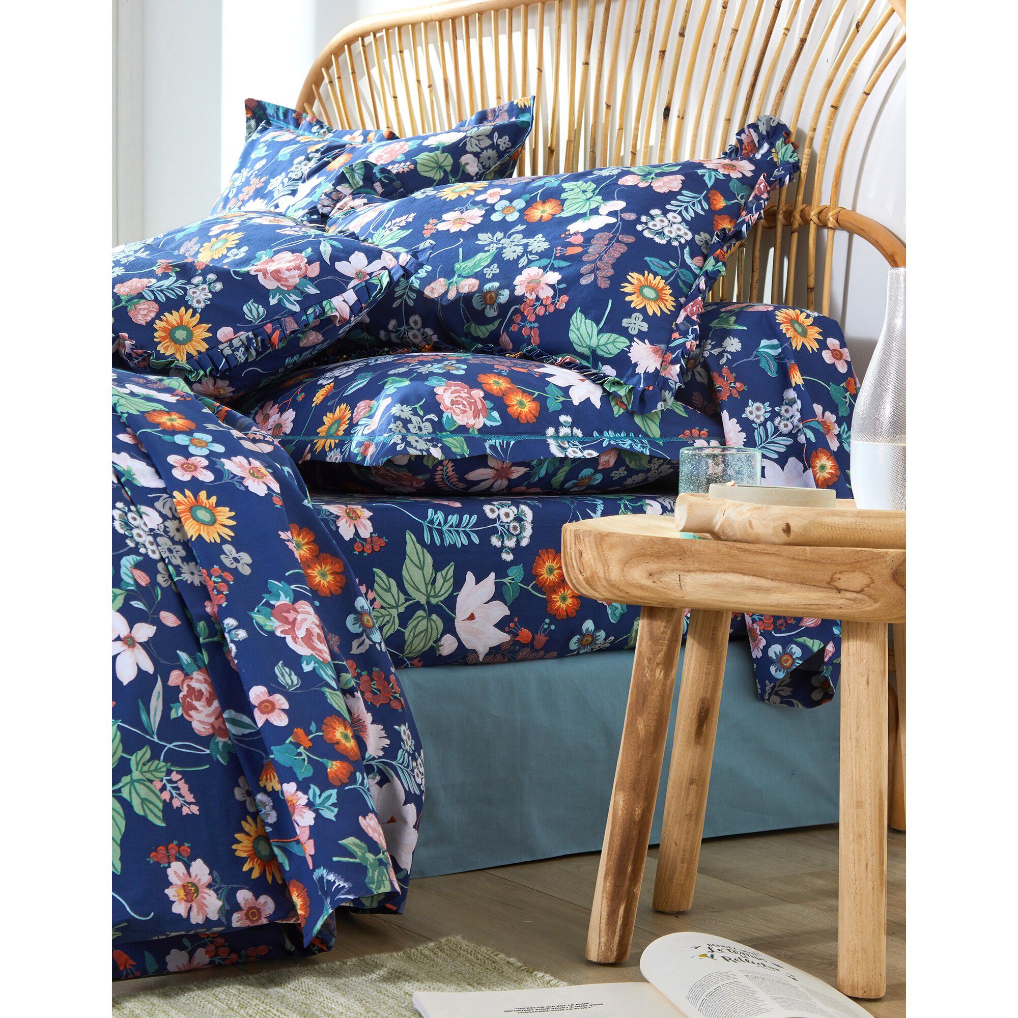 Linge de lit Kelly en coton imprimé floral
