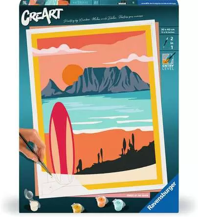 CreArt Sonnenuntergang am Strand - Malen nach Zahlen für Erwachsene