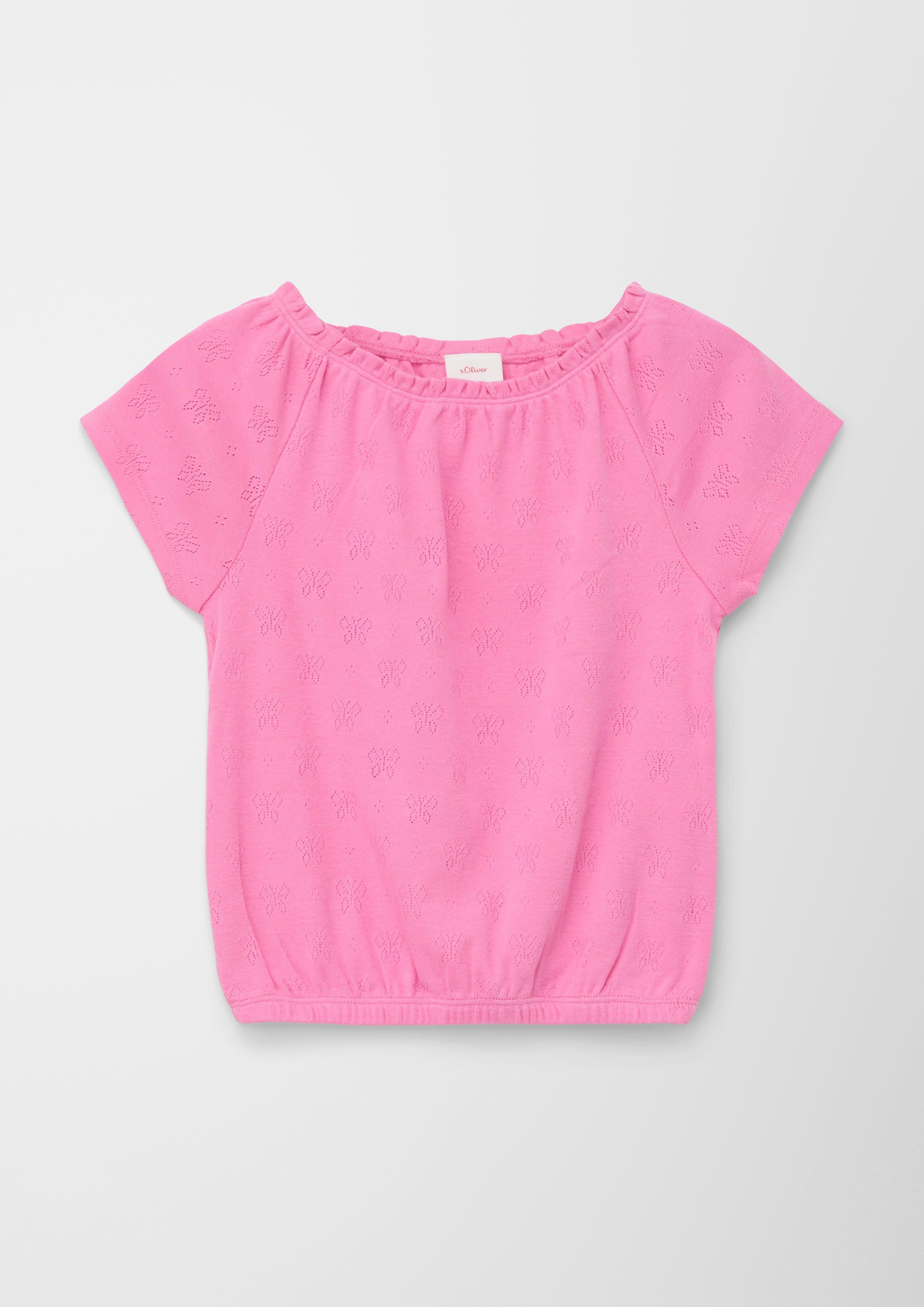 T-Shirt mit Ajourmuster  2130403-4419