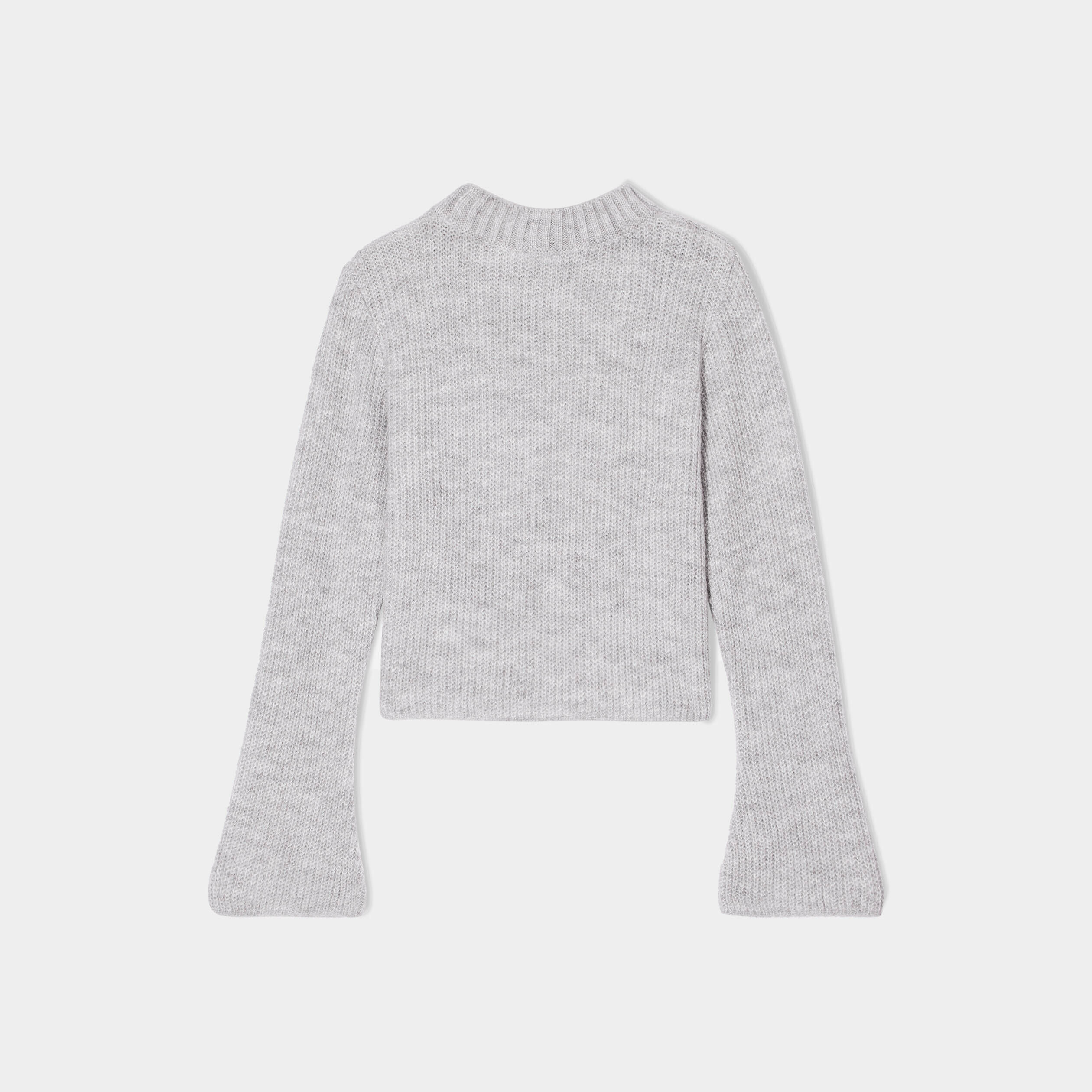 Pull cropped col montant gris clair femme | Cache Cache