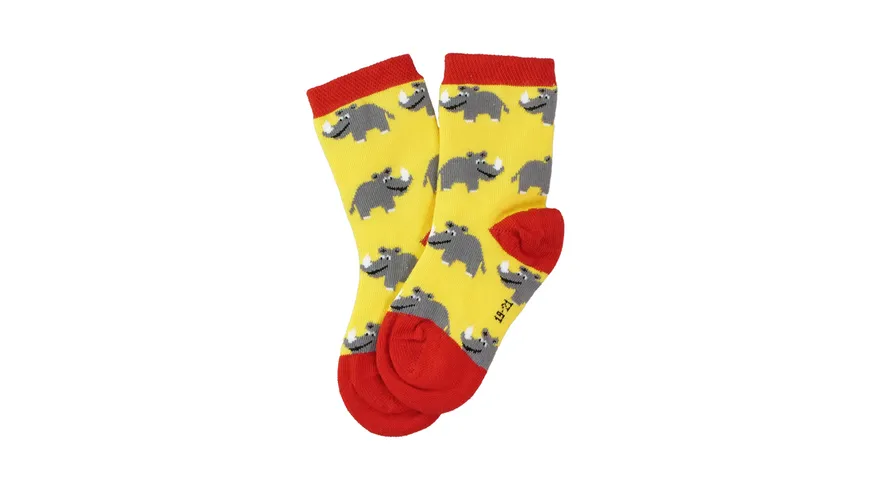 Unabux Babysocken Nashorn gelb, rot