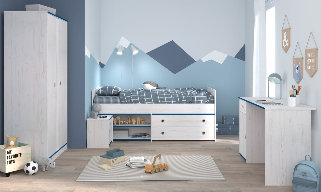 Parisot Kinderzimmer, 4-tlg., Smoozy 26 - Kanten drehbar - Pink oder Blau