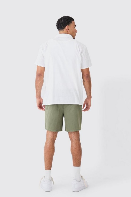 Kurze lockere Shorts in Khaki