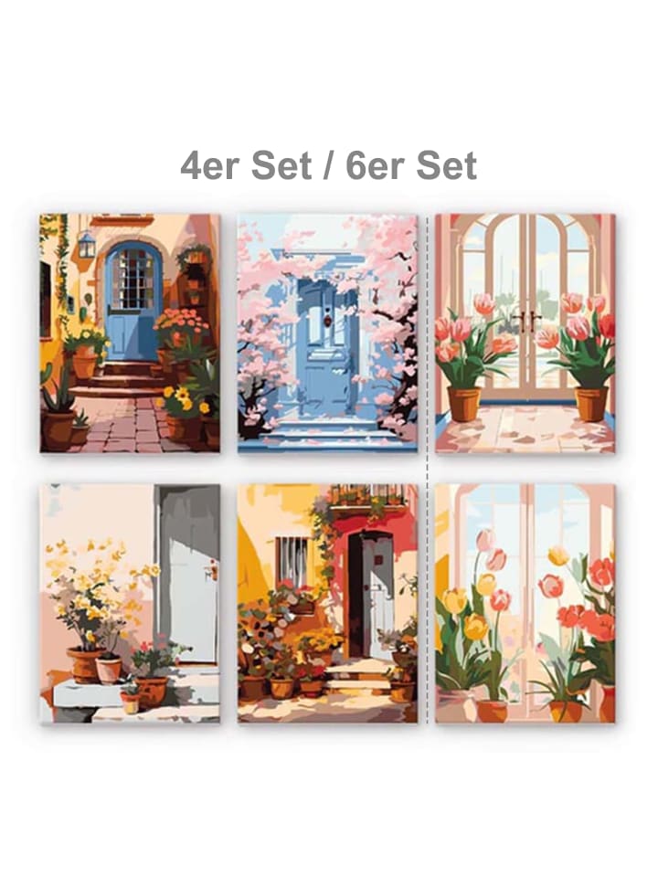 ARTNANAS Mini Malen nach Zahlen 4er/6er Set-
