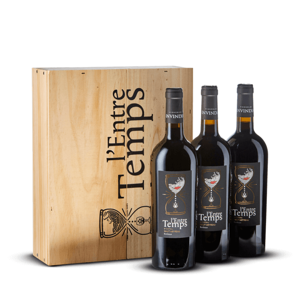 Coffret bois 3 bouteilles l'Entre-Temps