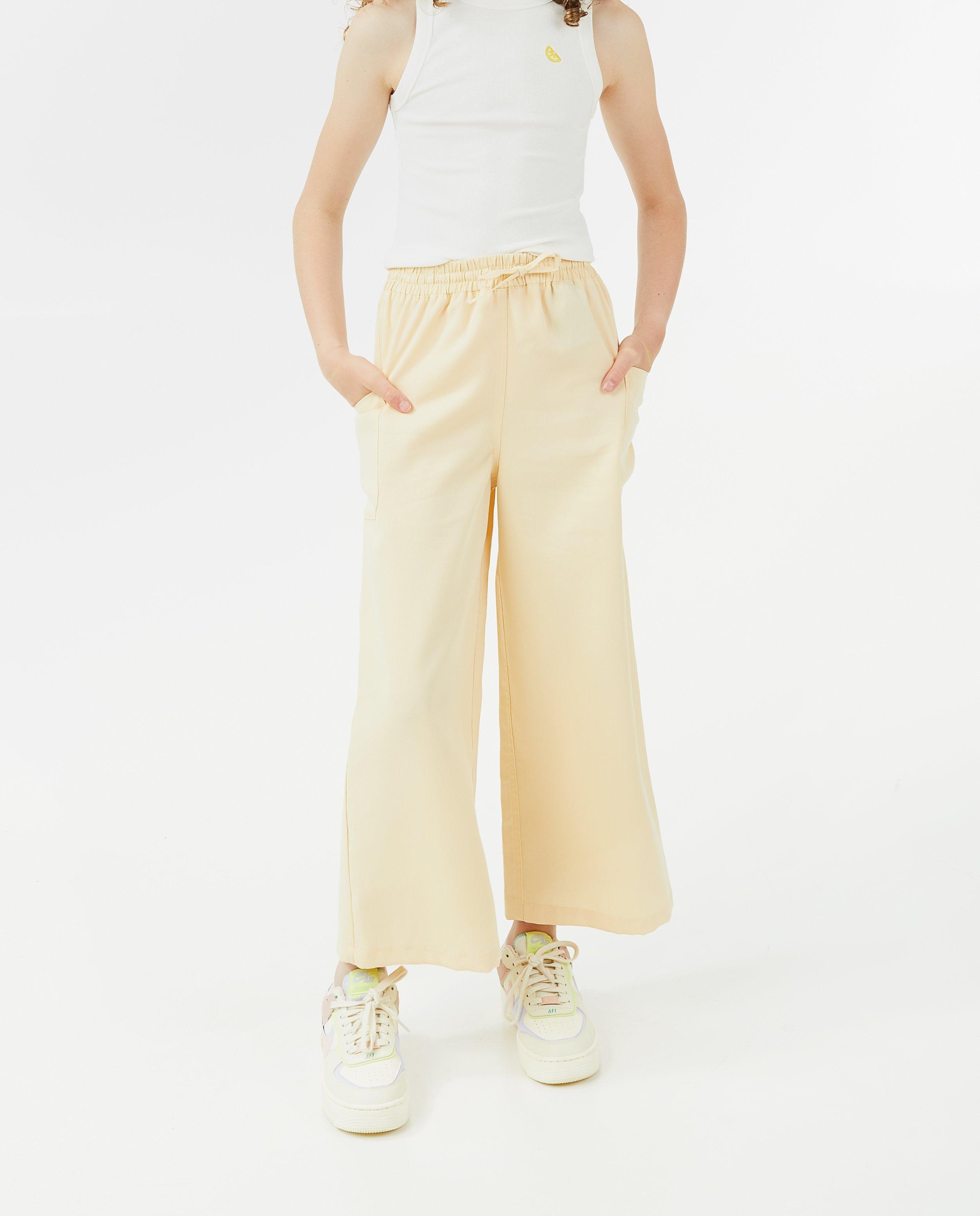 Fish & Chips Pantaloni culotte din viscoză galben deschis, galben deschis