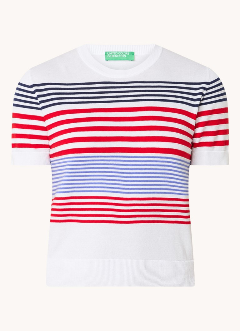 Benetton Fine-knit T-shirt with stripe print