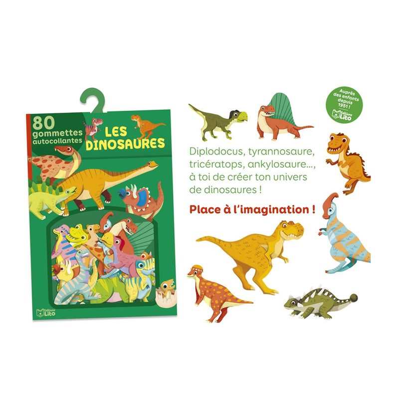 80 gommettes les dinosaures - Lito