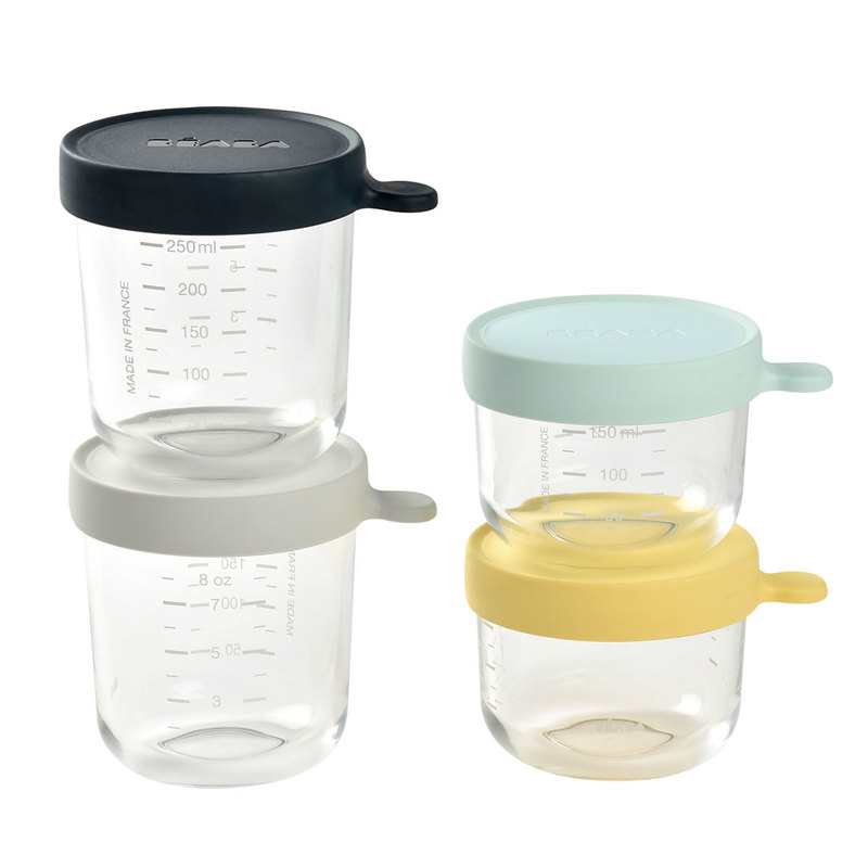 Coffret de 4 portions en verre 150ml/250ml Beaba