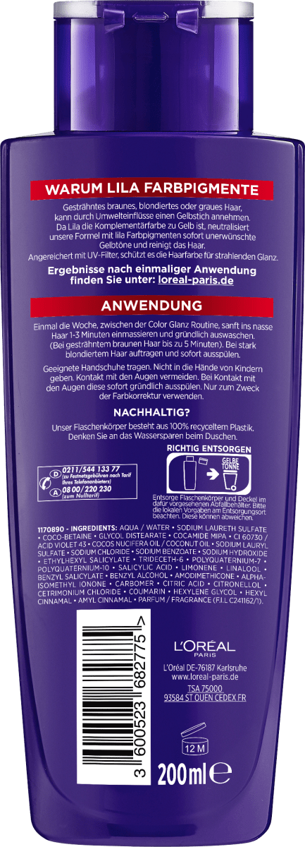 Shampoo Color Glanz Purple, 200 ml