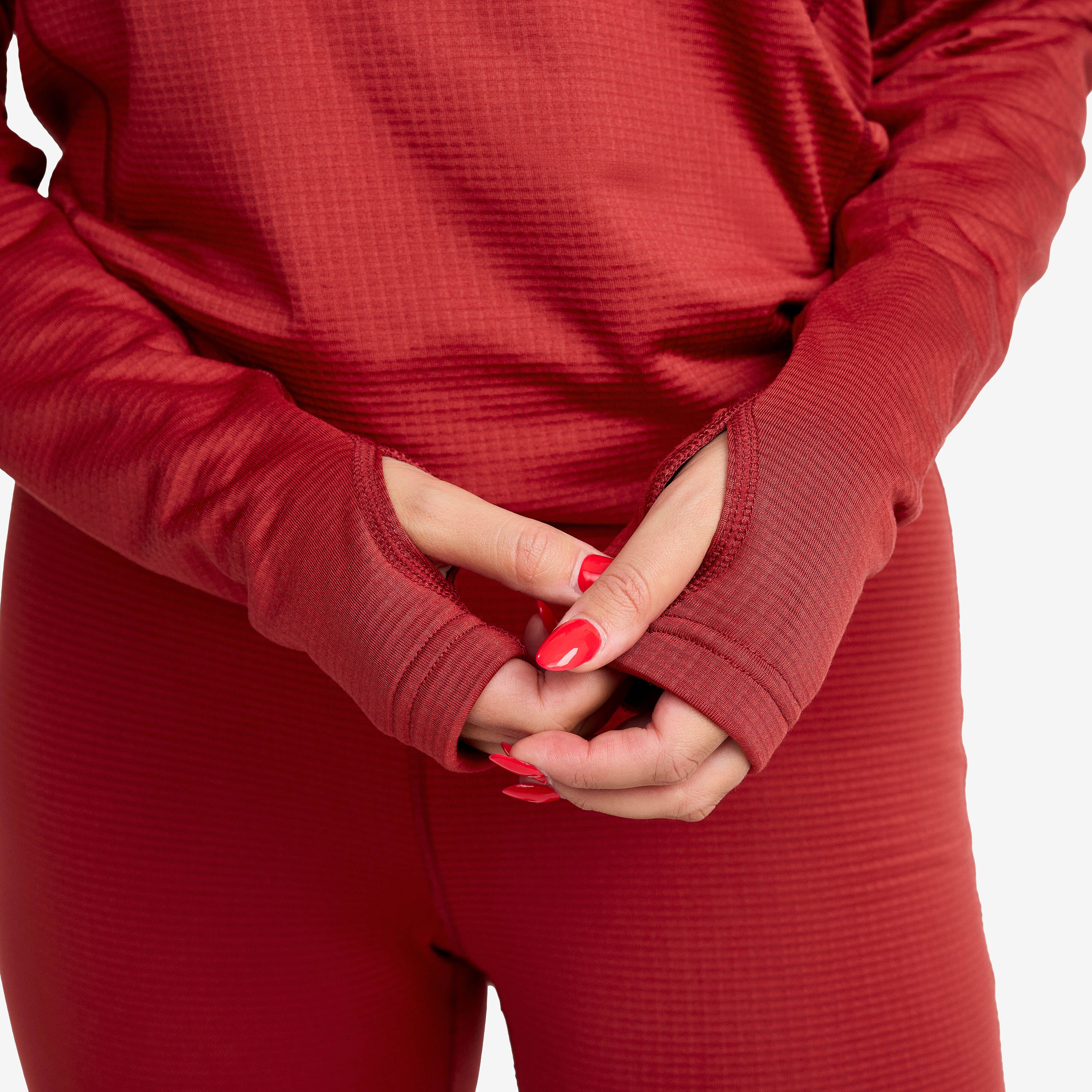 Waffle 1/2 Zip Baselayer Top Femme Garnet