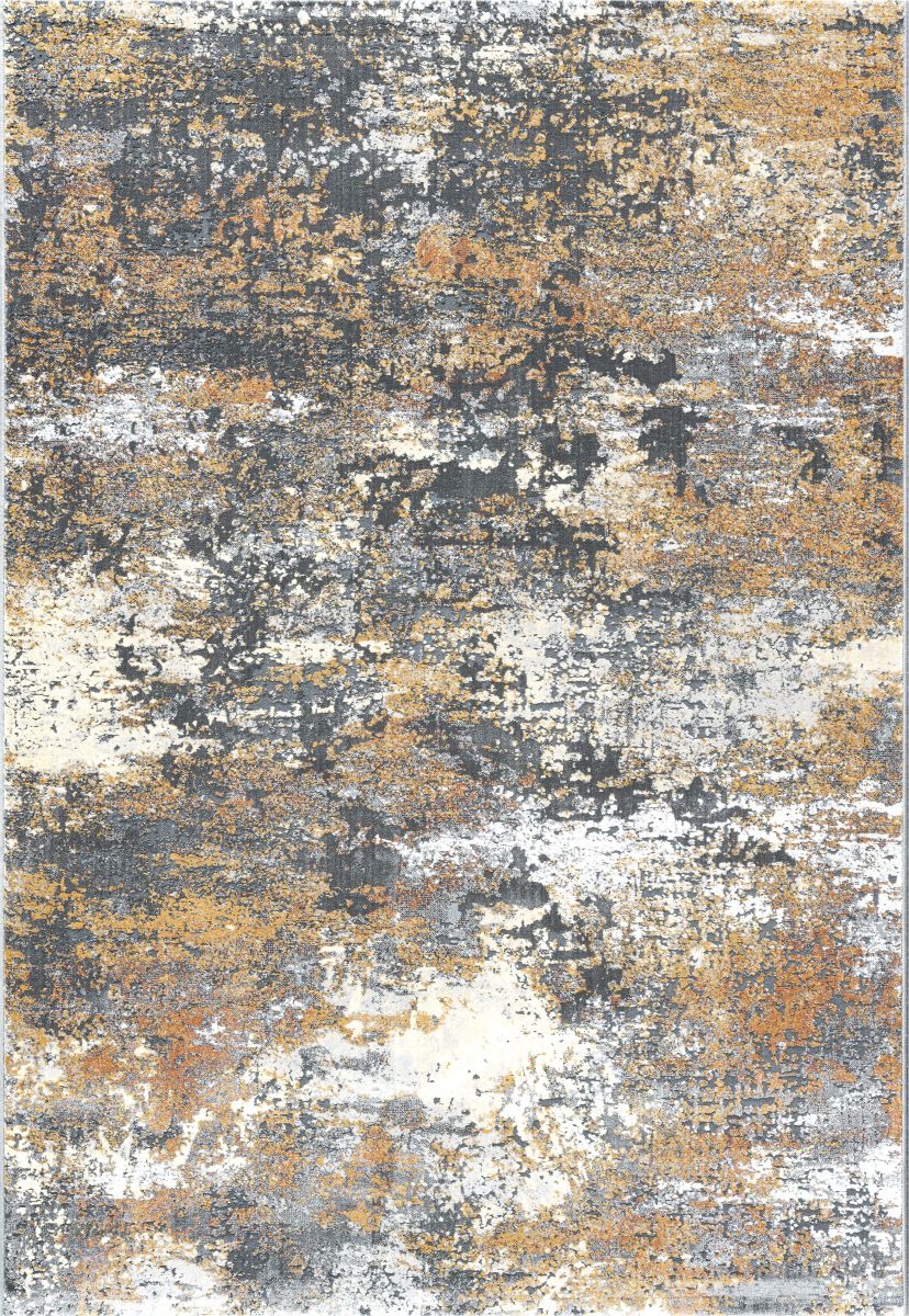 Webteppich Samira Dunkelgrau-Gold-Orange 240 x 330 cm