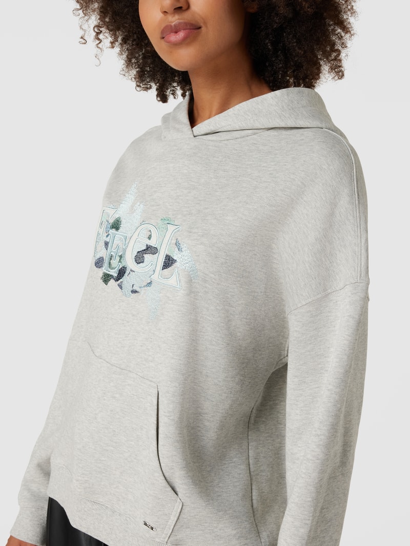 Hoodie mit Motiv-Stitching Modell 'STYLE.BENA' in mittelgrau