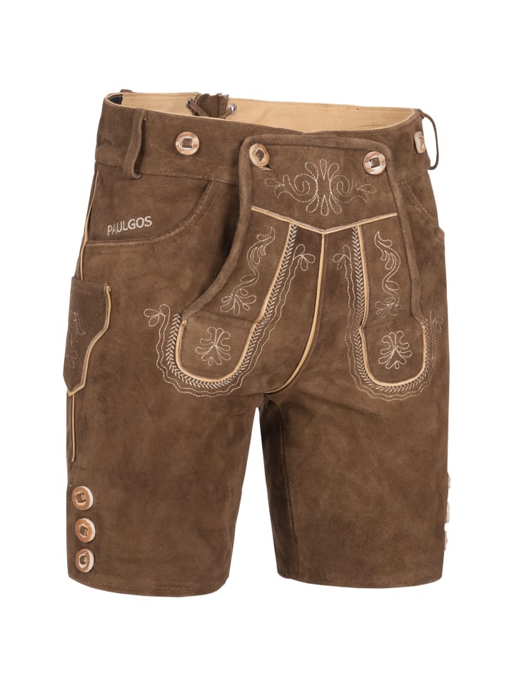 PAULGOS Lederhose Kurz Echtleder HK2 in Hellbraun günstig kaufen