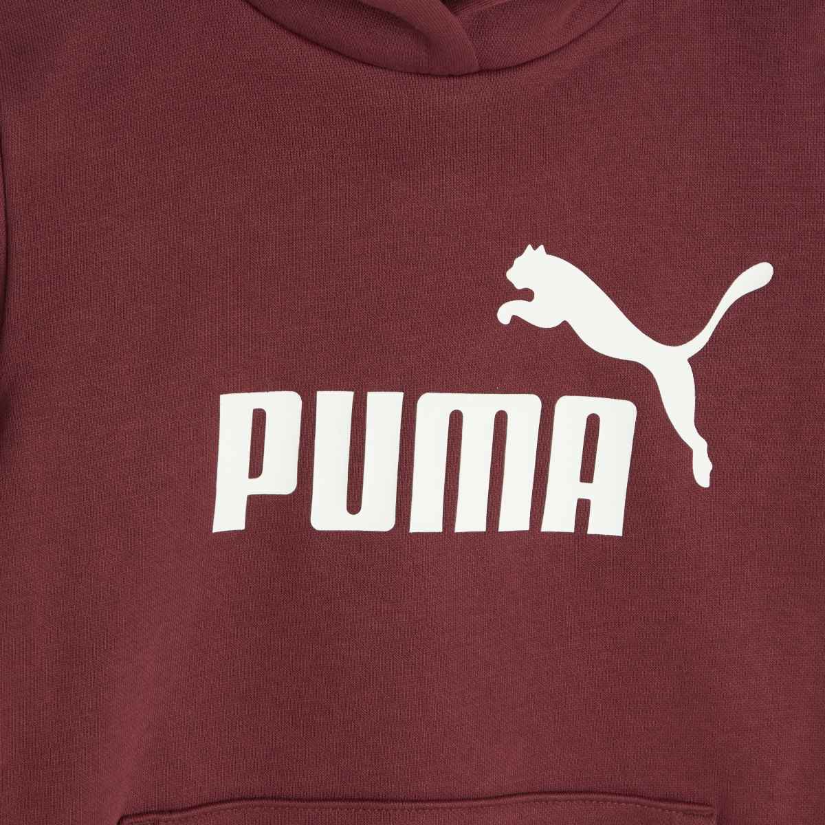 PUMA – Vinröd huvtröja med logotyp för barn