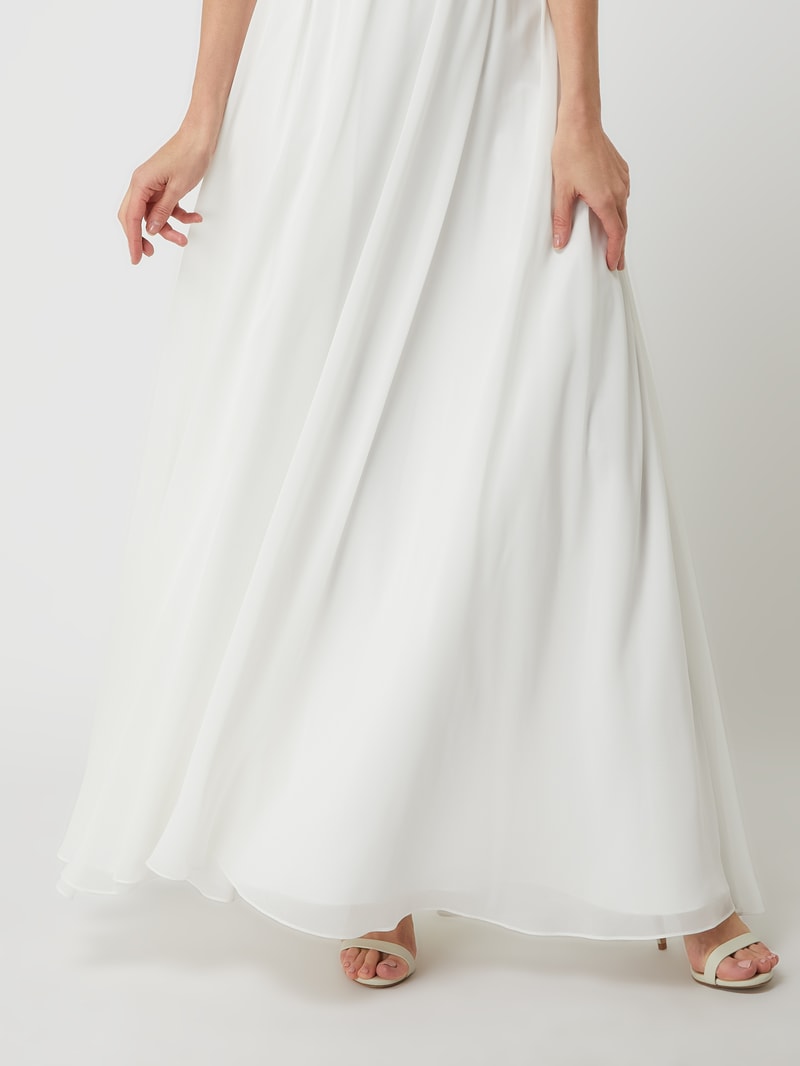 Brautkleid aus Spitze und Chiffon in offwhite