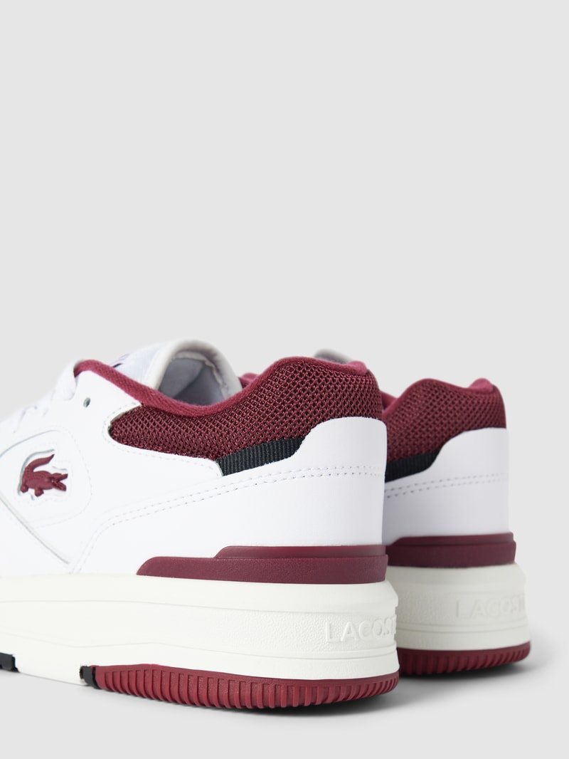 Sneaker aus echtem Leder in Two-Tone-Machart Modell 'LINESHOT' in bordeaux rot