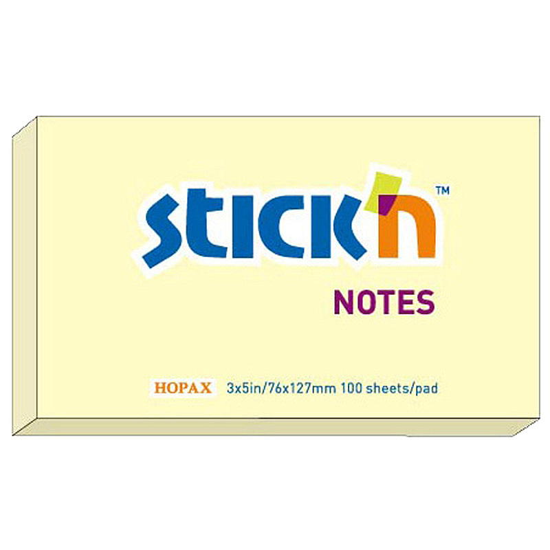 Notisblokk 100 stk 76x127 mm gul