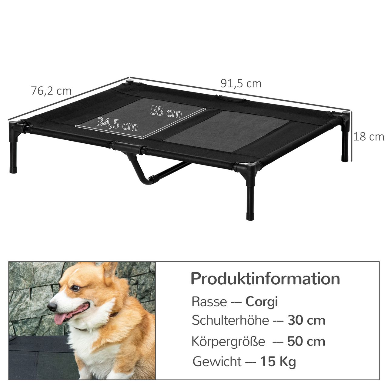 PawHut Hundeliege outdoor Hundebett Katzenbett Hundesofa Hunde Schlafplatz