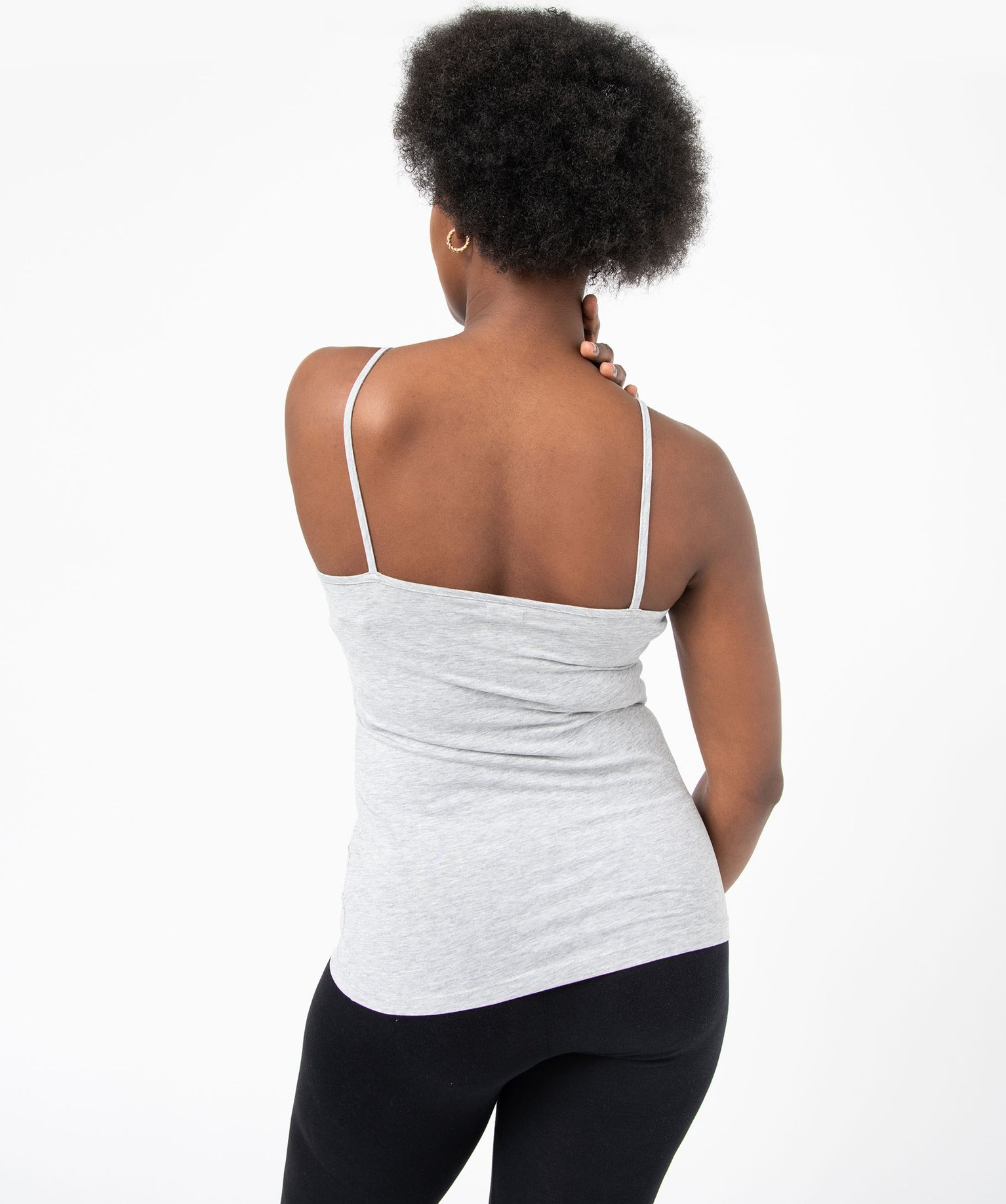 Débardeur femme uni à fines bretelles gris clair | GEMO