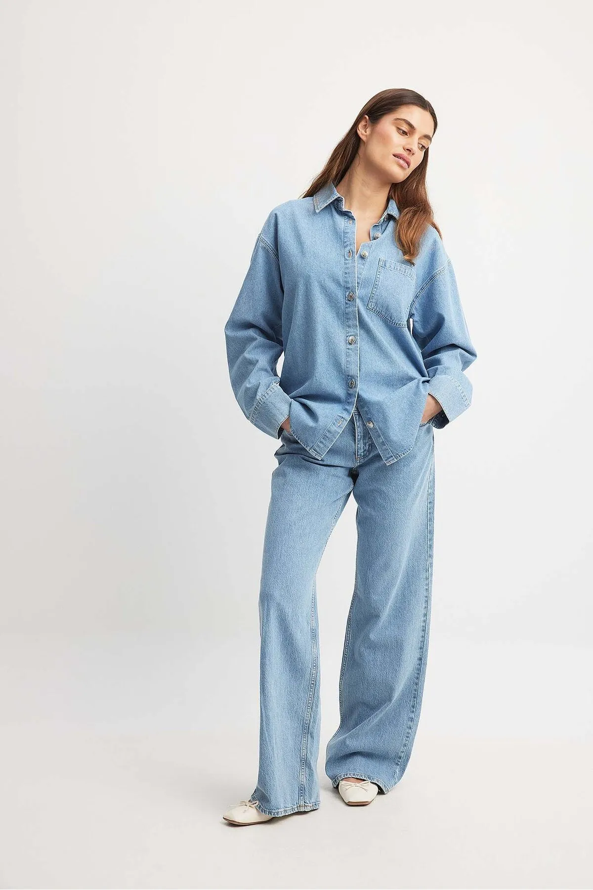 NA-KD  Jeans - Blau - Wide Leg