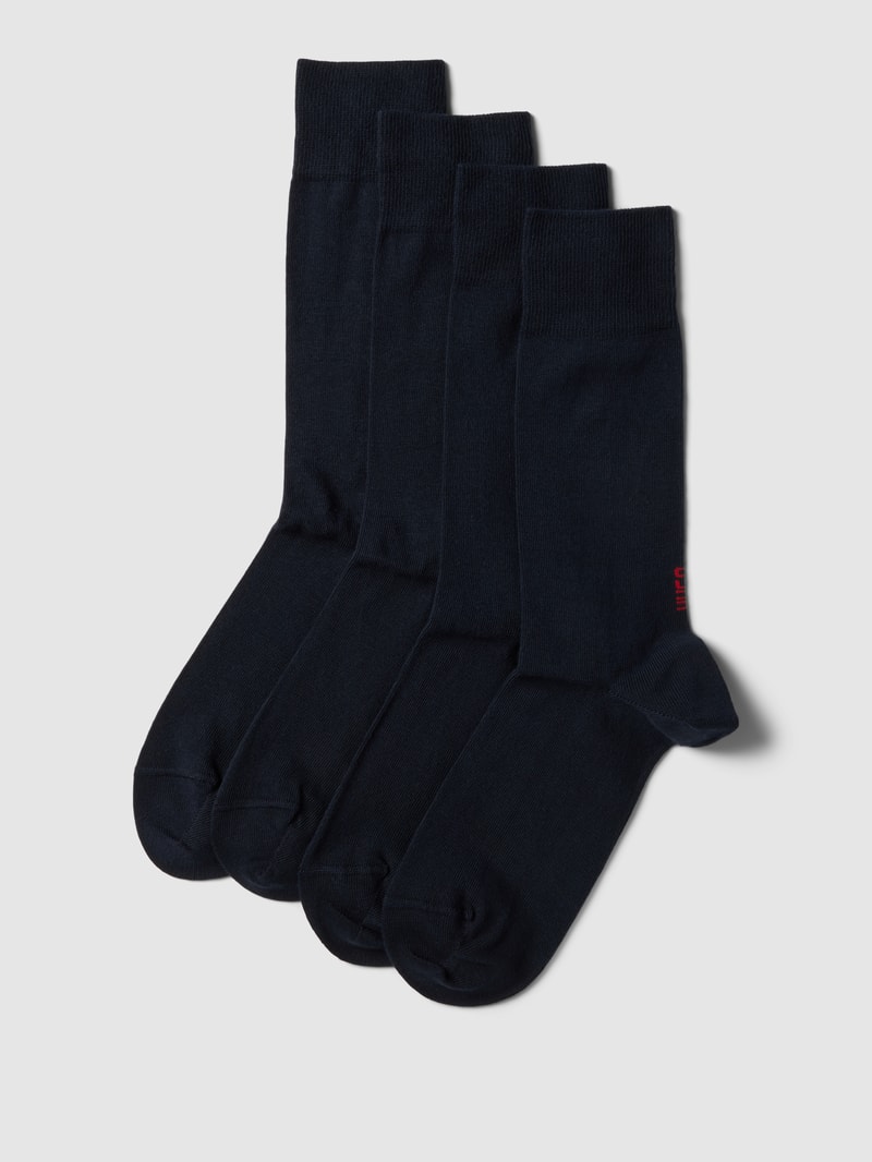 Socken mit gerippten Abschlüssen im 4er-Pack in dunkelblau