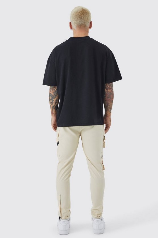 Skinny Cargo-Hose mit Taschen und Schnalle