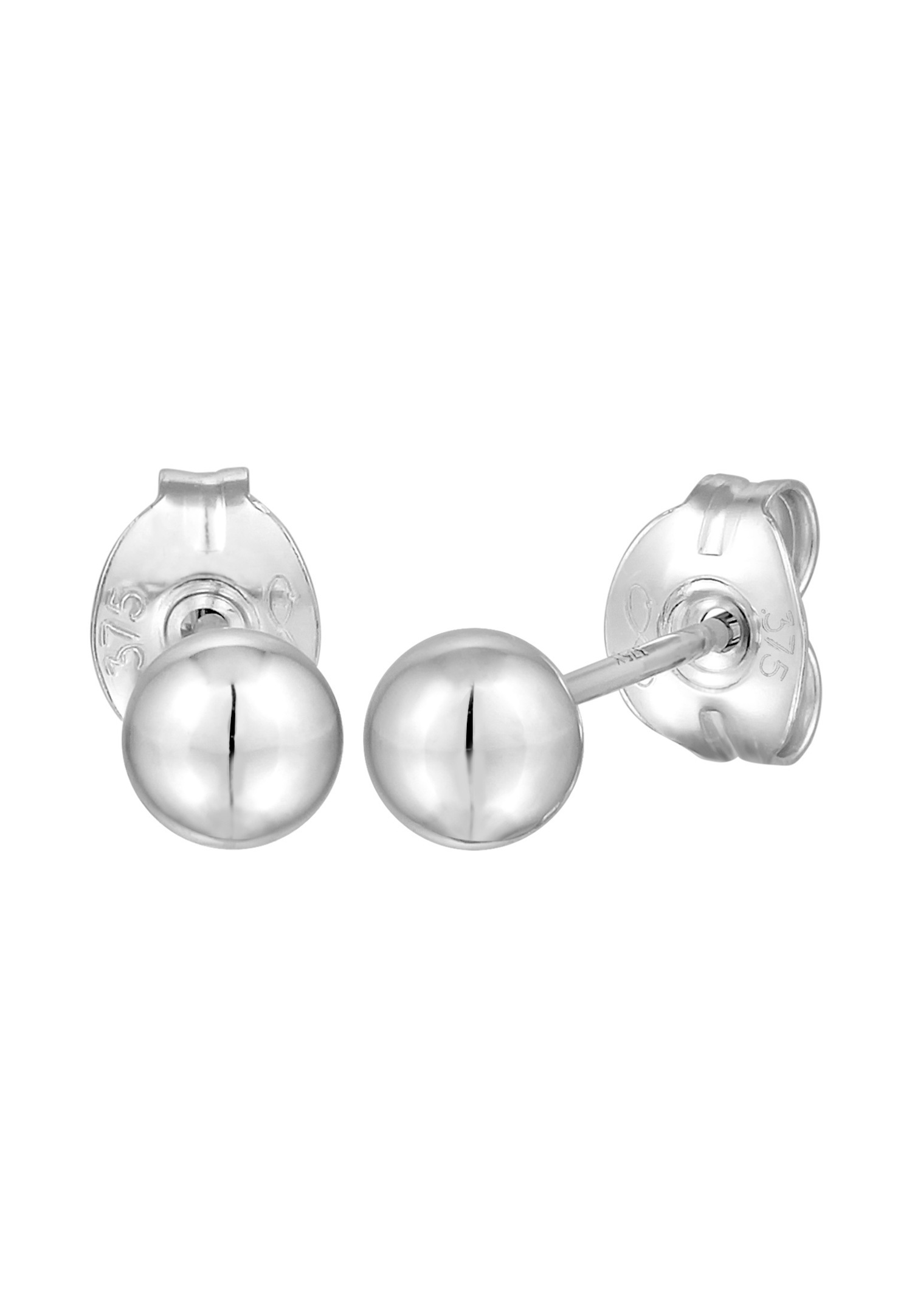 Elli PREMIUM Ohrringe Ohrstecker Kugel Ball 4 mm 375er Weißgold