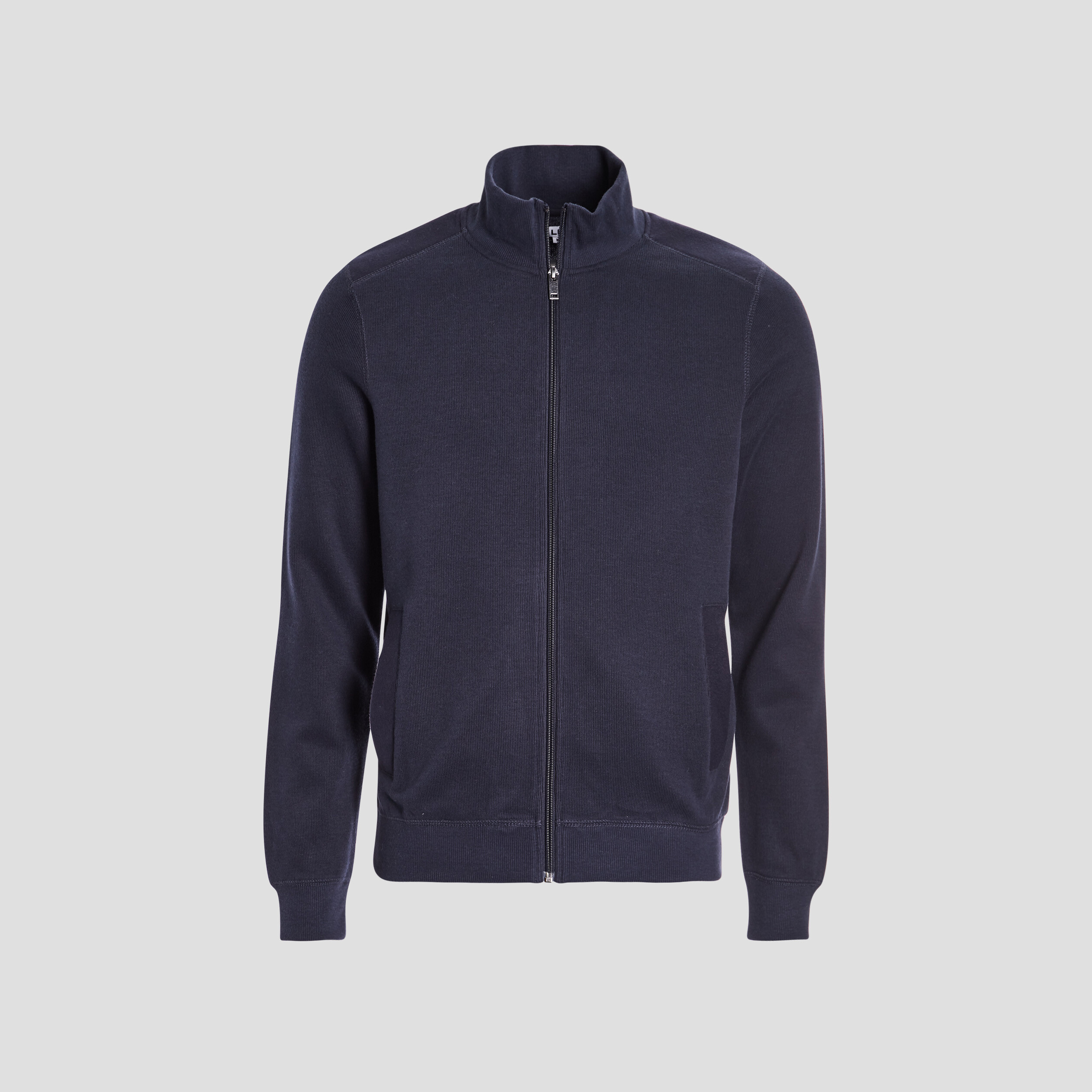 Gilet zippé avec col montant bleu marine homme | La Halle