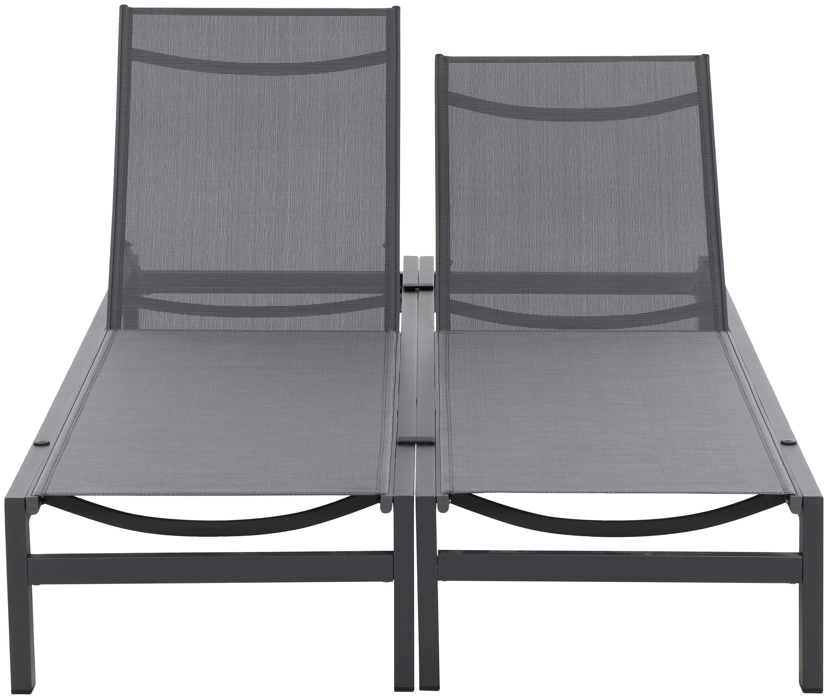 Siena Garden Gartensessel Remini, Loungerset 2 tlg. Alu,matt-anthrazit, Textilbezug