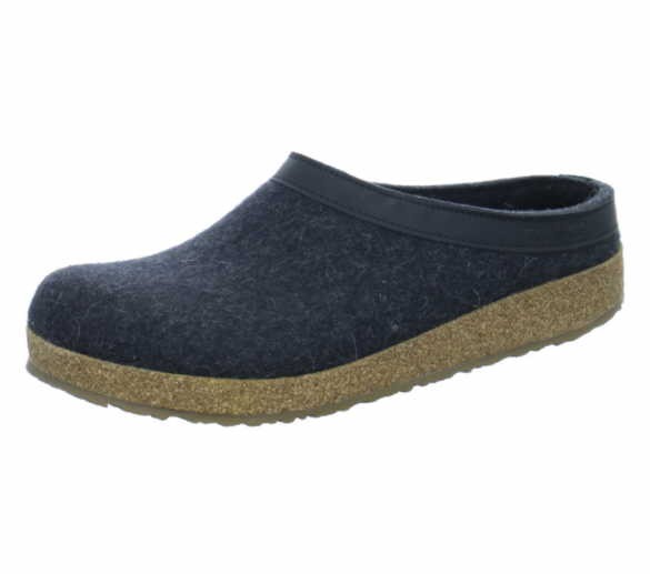 HAFLINGER Hausschuhe grau Torben-graphit Filz/Leder