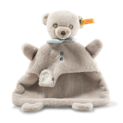 Hello Baby Levi Teddybär Schmusetuch in Geschenkbox, 28 cm, hellgrau