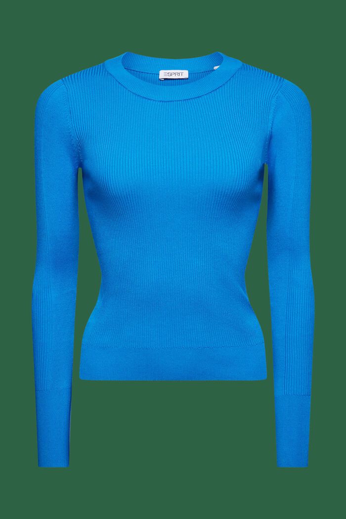 Rippstrick-Pullover mit Rundhalsausschnitt