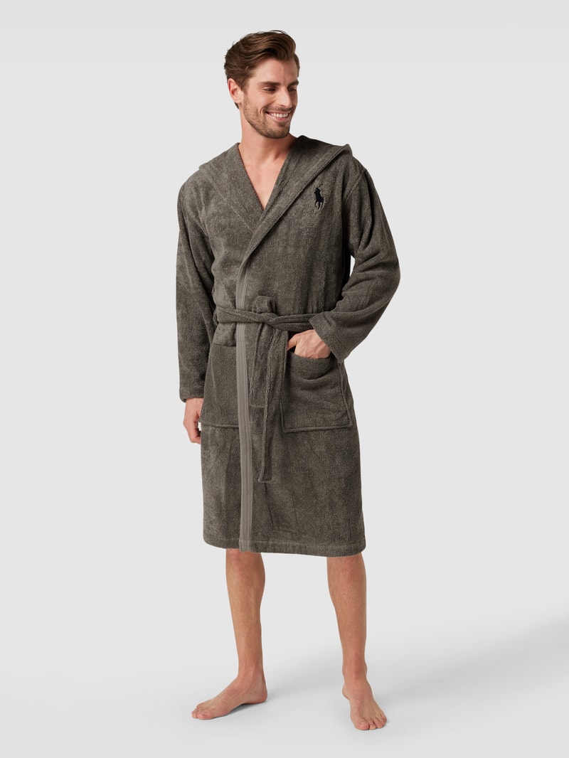 Unisex Bademantel mit Kapuze in anthrazit