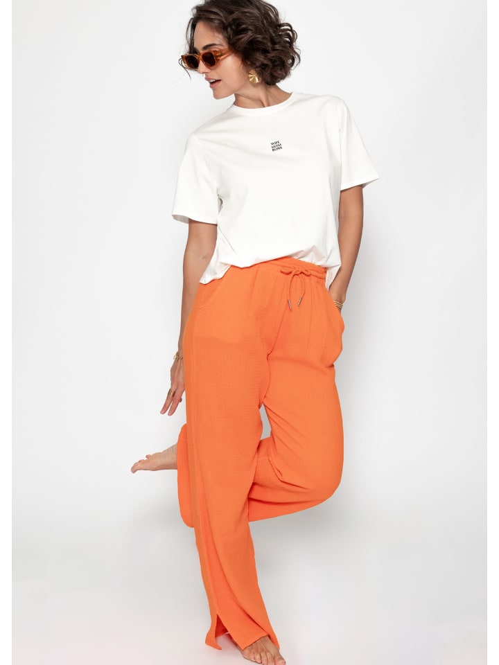 SASSYCLASSY Musselin Hose in Orange günstig kaufen