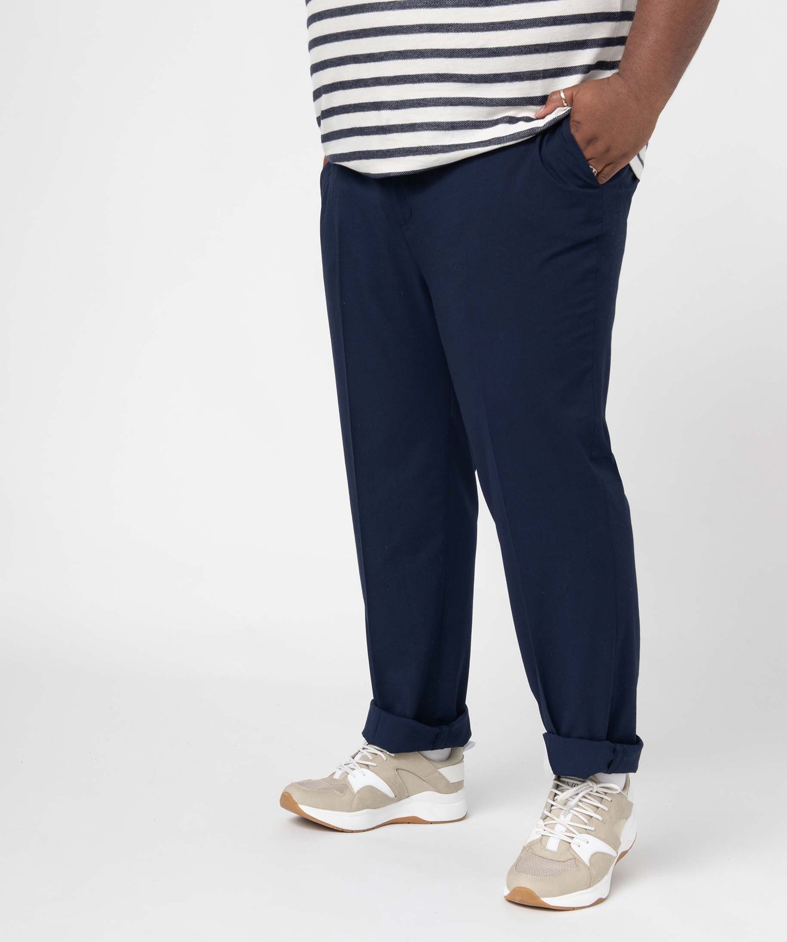 Pantalon de costume homme grande taille bleu fonce | GEMO