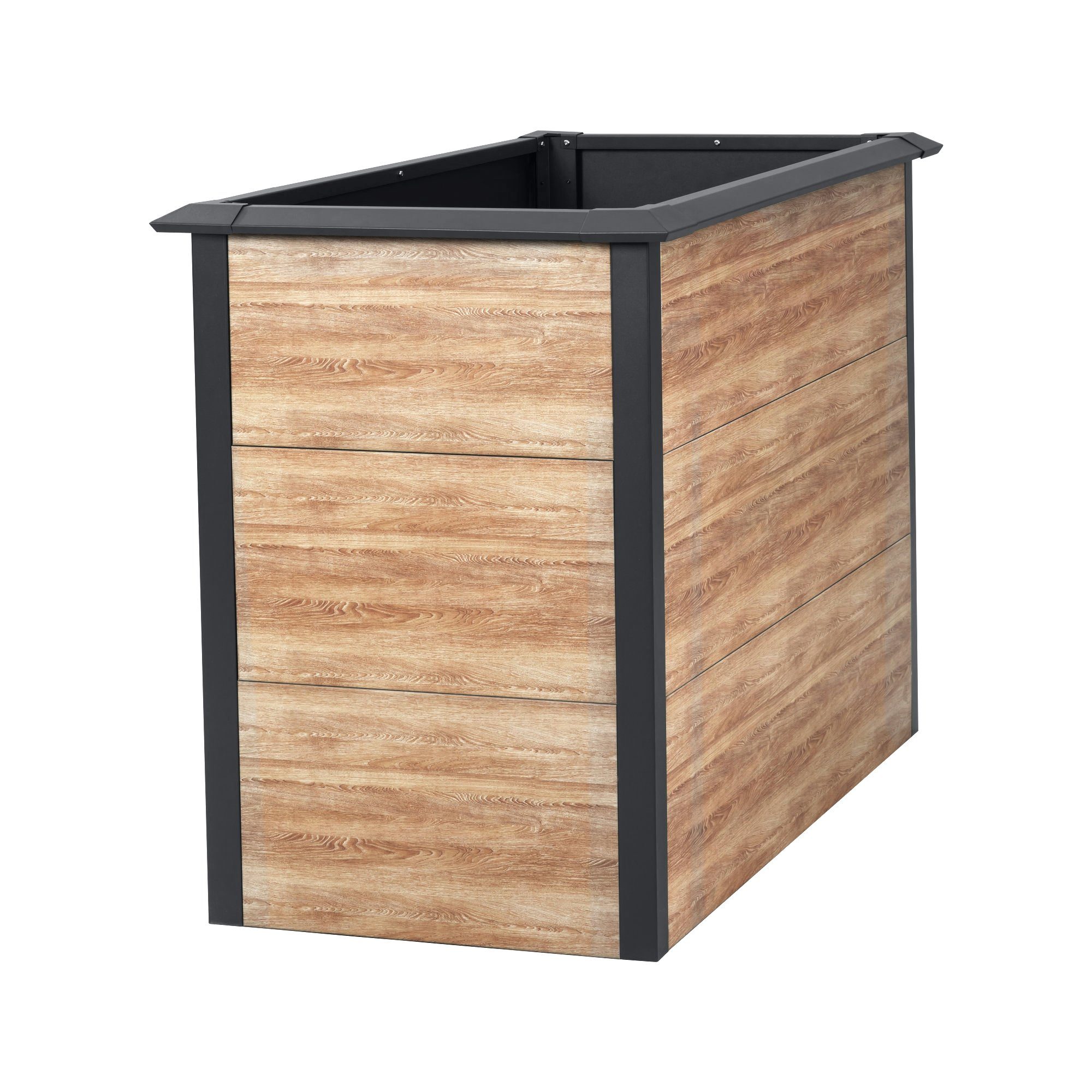 Zelsius Hochbeet für Garten, Holzoptik, Anthrazit RAL 7016, Terrasse oder Balkon (1x Hochbeet, 1x Hochbeet)