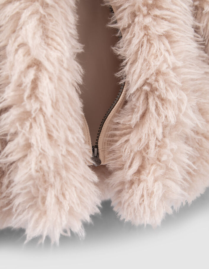 Veste beige bi-matière fille