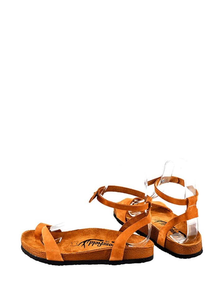Moosefield Leder-Sandalen in Braun günstig kaufen