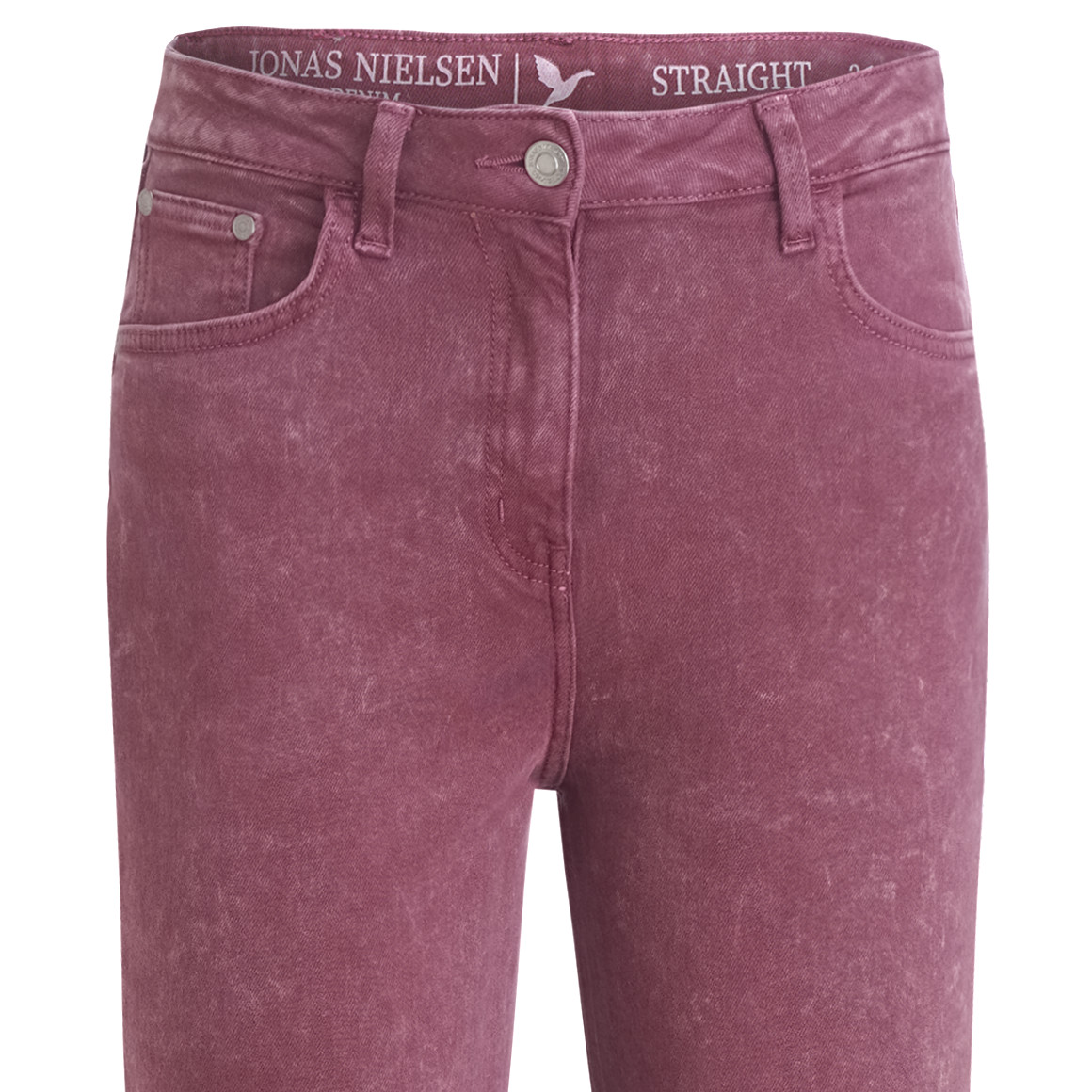 Damen Straight-Jeans mit Used-Waschung