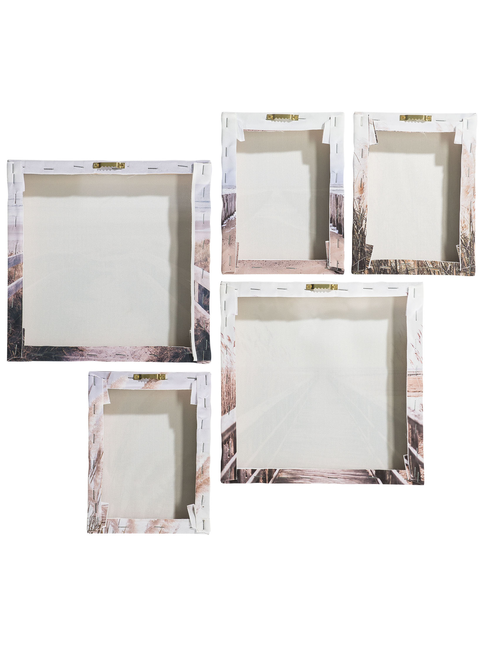 5er Set Beach Leinwand Druck, Grau