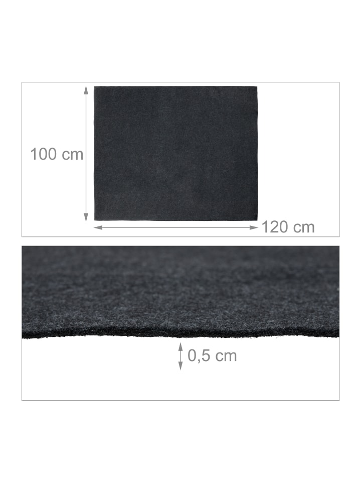 relaxdays Bodenschutzmatte in Anthrazit - (B)150 x (T)100 günstig kaufen onesize