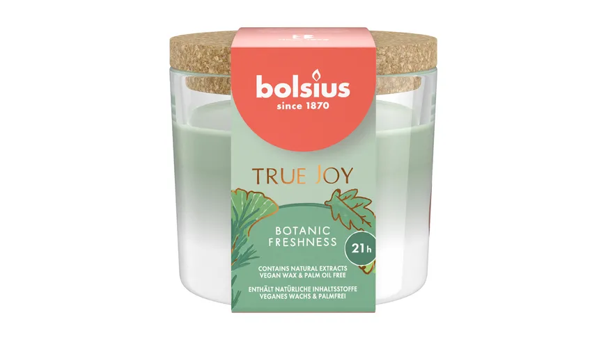 bolsius Duftglas mit Korkdeckel True Joy Botanic Freshness Botanic Freshness