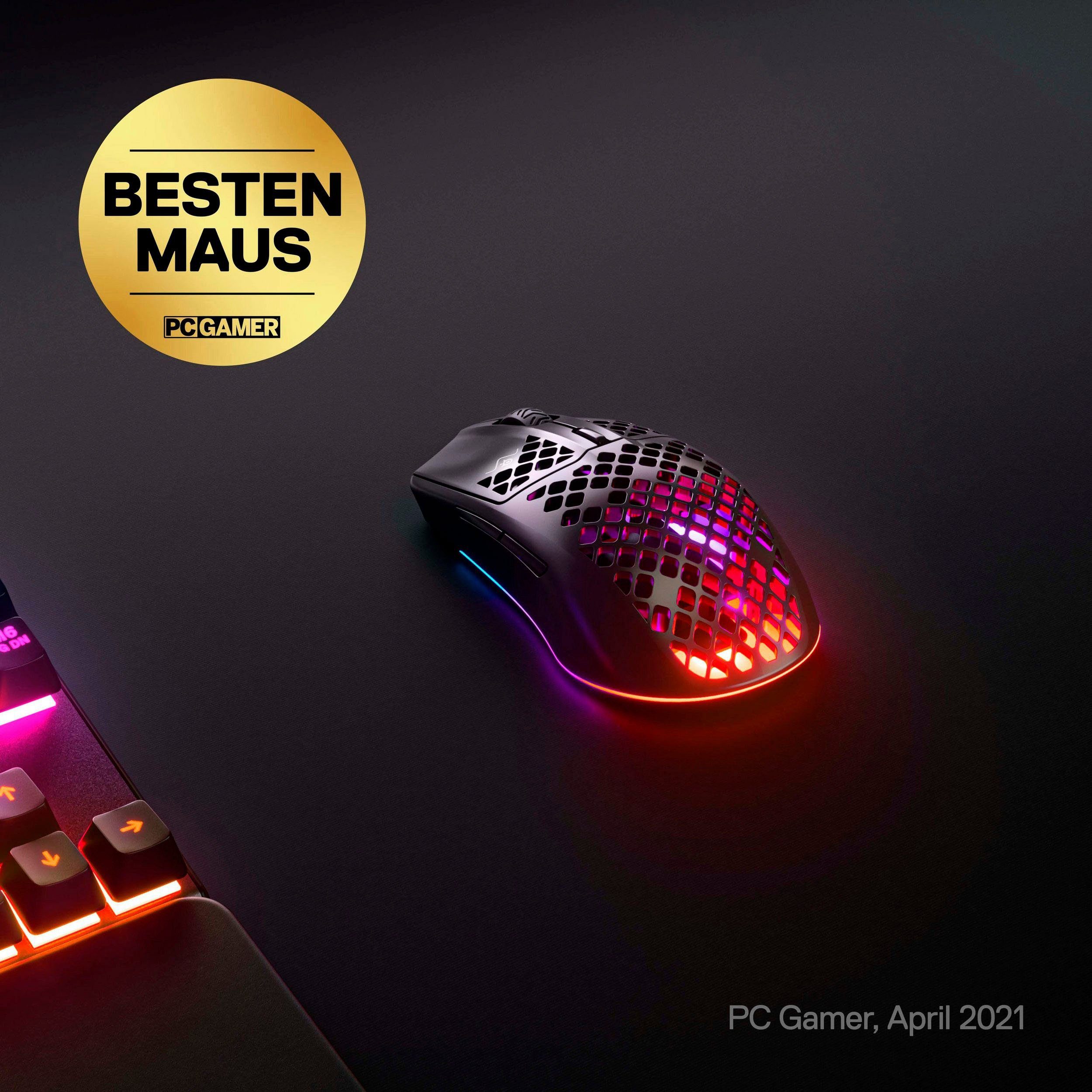 SteelSeries Aerox 3 Wireless Onyx + QcK medium Maus (Bluetooth, Funk)