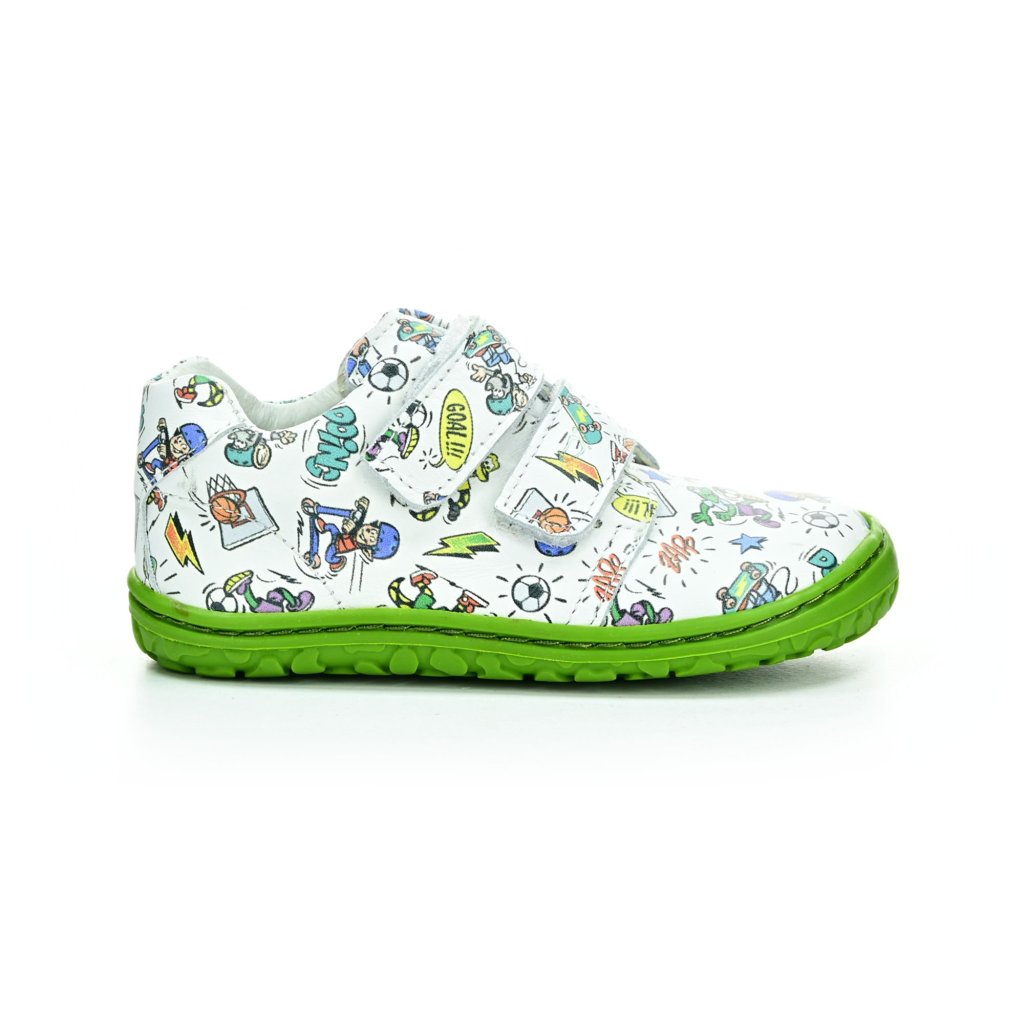 Lurchi Noah Leder White/Green Barfußschuhe