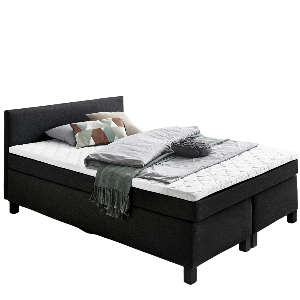 Sun Garden Boxspringbett Philly Schwarz 140 x 200 cm