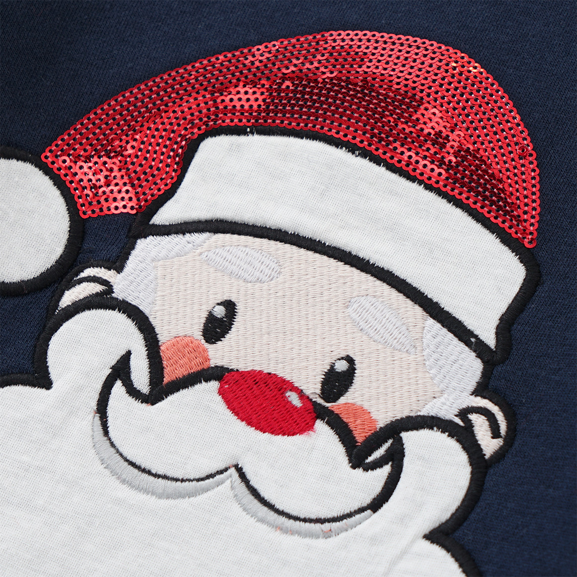 Mädchen Weihnachtssweatshirt mit Applikation dunkelblau