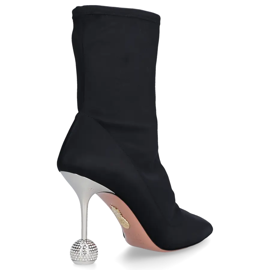 Aquazzura - Stiefeletten YES DARLING 95 Satin - schwarz