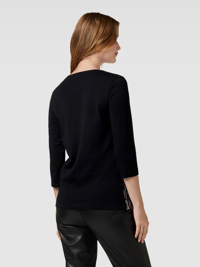 Longsleeve mit U-Boot-Ausschnitt in schwarz