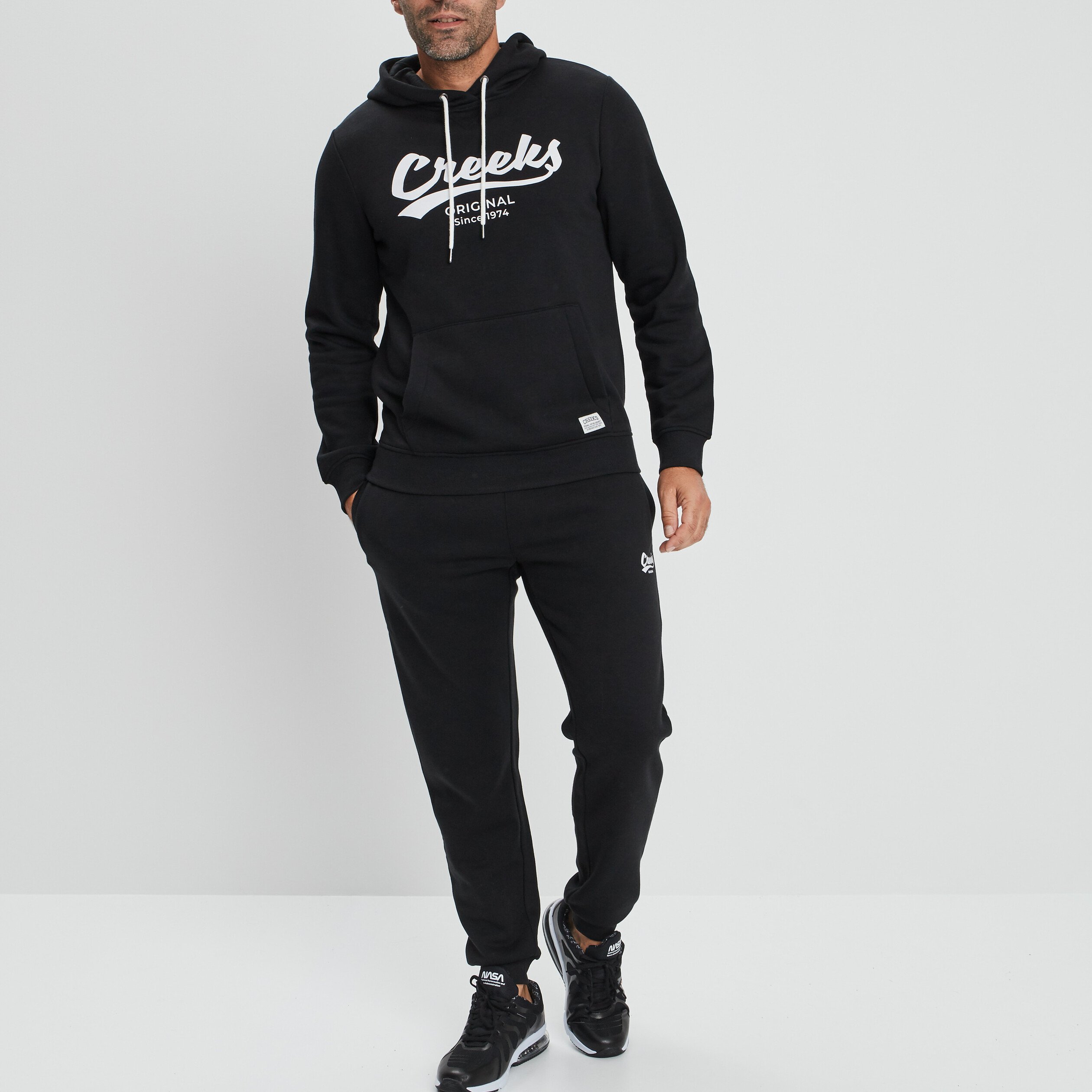 Sweat à capuche hoodie Creeks noir homme | La Halle